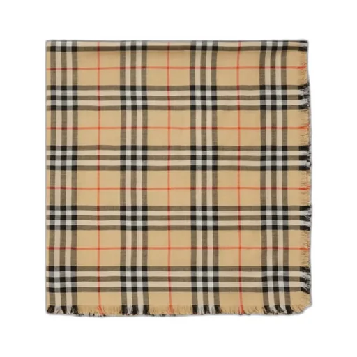 Checked Fringed Scarf