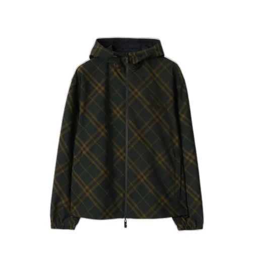 Checked Hooded Reversible Jacket