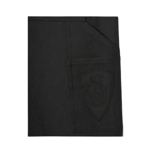 Logo Embroidered Turn-Up Cuff Trousers