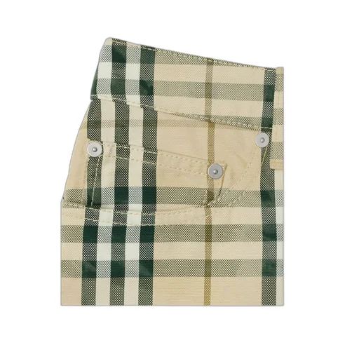 Checked Denim Mini Skirt
