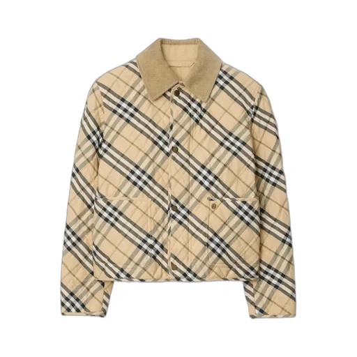 Check Printed Quilted Jacket