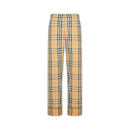 Straight-Leg Checked Trousers