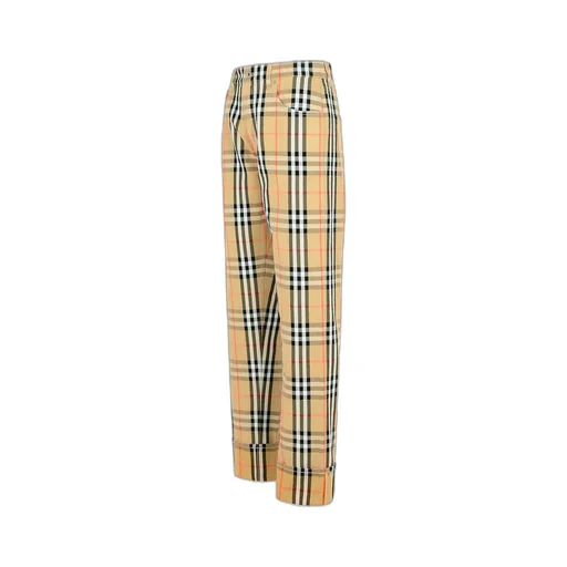 Straight-Leg Checked Trousers