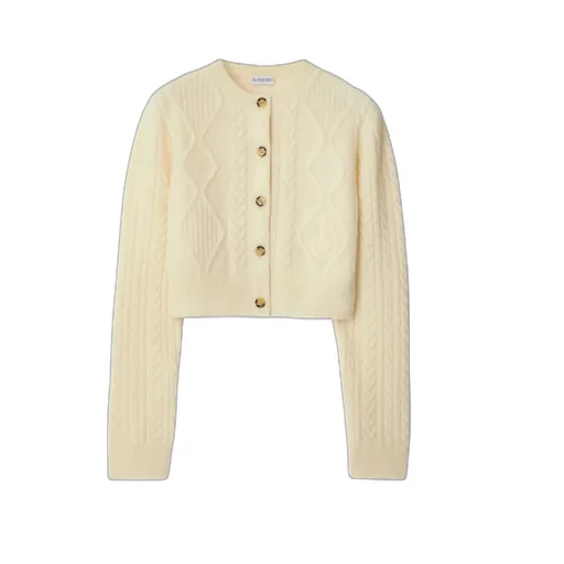 Cropped Aran-Knit Cardigan