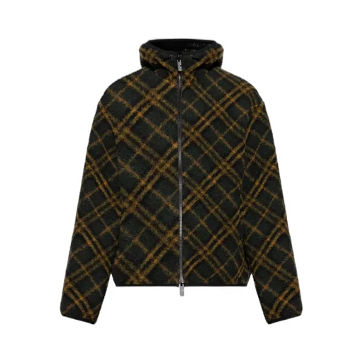 Checkered Reversible Zip-Up Coat