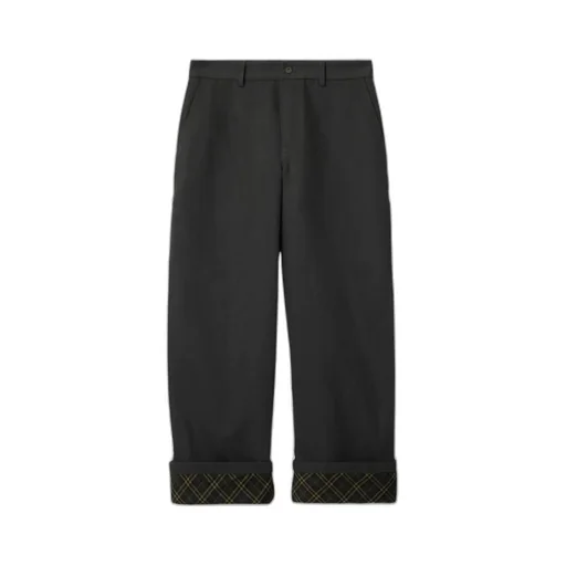Logo Embroidered Turn-Up Cuff Trousers