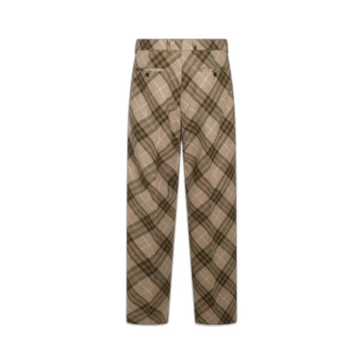 Straight-Leg Checkered Tailored Trousers
