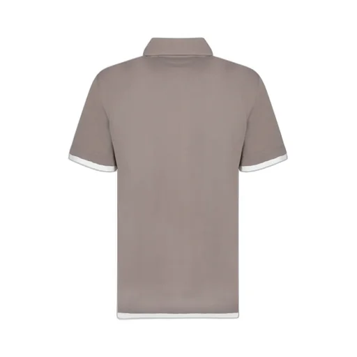 Faux-Layering Piqué Shirt-Style Collar Polo Shirt