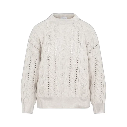 Cable-Knitted Long-Sleeved Jumper