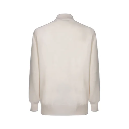 Funnel-Neck Knitted Polo Shirt