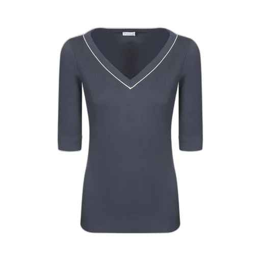 Monili-Detailed Ribbed T-Shirt