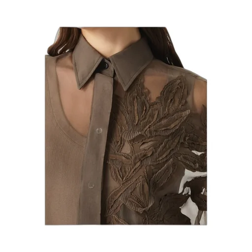 Herbarium Appliqué Crispy Satin Shirt