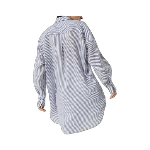 Monili-Trim Striped Long Shirt