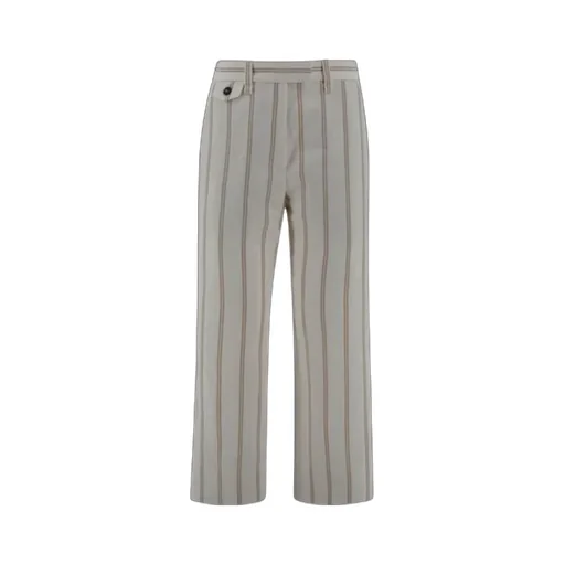 Striped Straight-Leg Trousers
