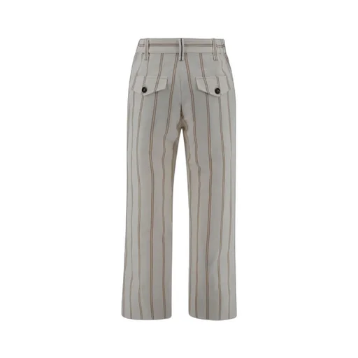 Striped Straight-Leg Trousers