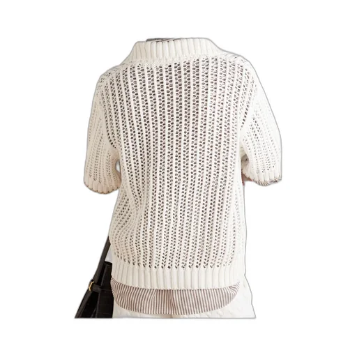 Openwork Short Sleeved Top