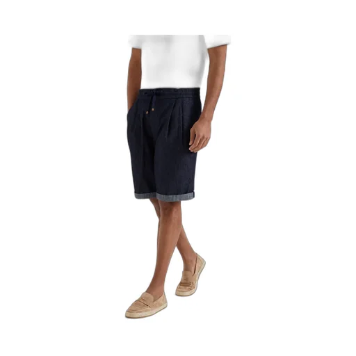 Drawstring-Waist Denim Shorts