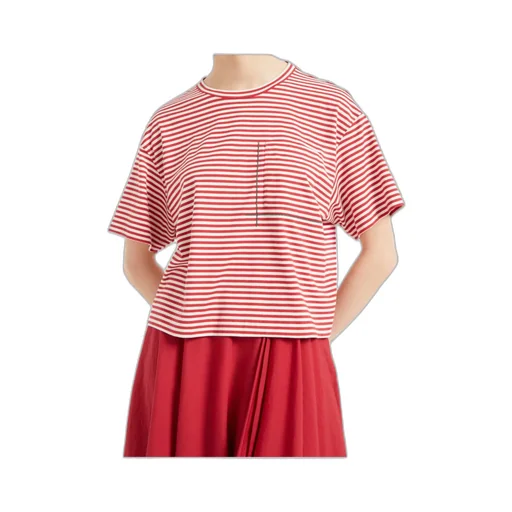 Striped Jersey Cropped T-Shirt