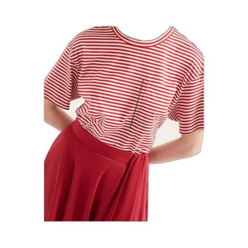 Striped Jersey Cropped T-Shirt