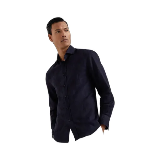 Patterned-Jacquard Long-Sleeve Shirt