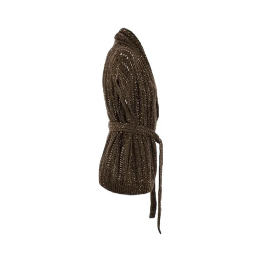 Tied-Waist Knitted Cardigan