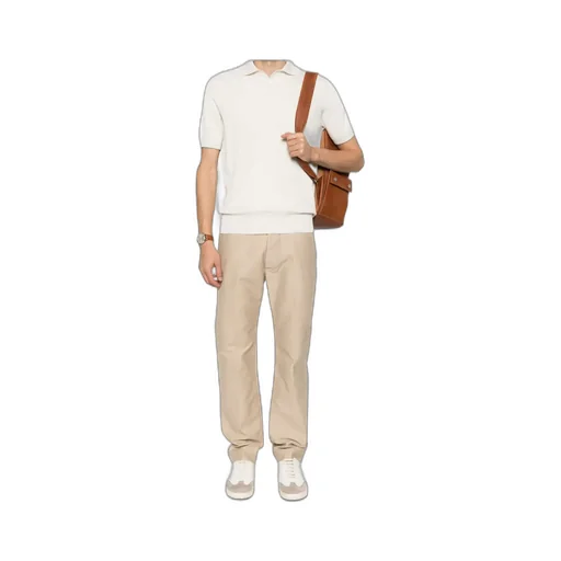 Short-Sleeved Ribbed Polo Shirt