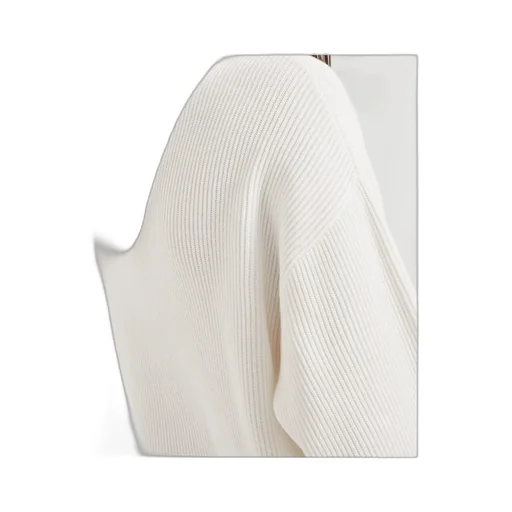 Organza And English Rib Knit Faux-Layered Sweatshirt