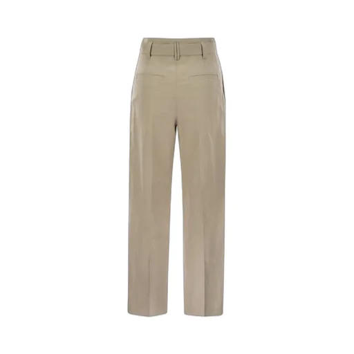 High-Waist Belted Trousers