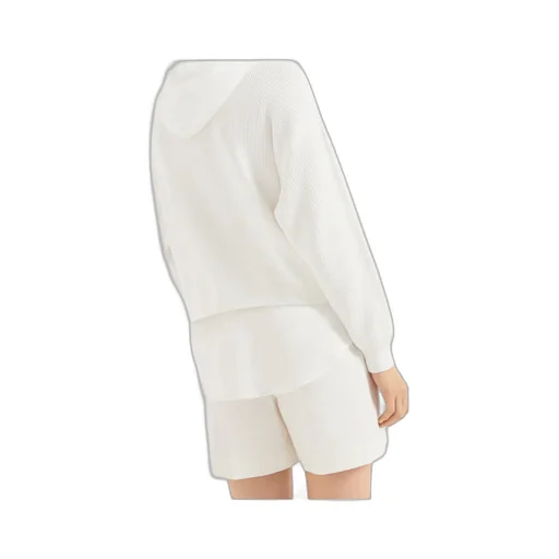 Organza And English Rib Knit Faux-Layered Sweatshirt