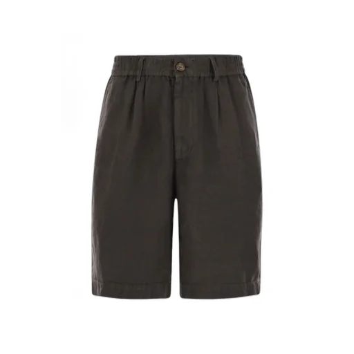 Buttoned Straight-Leg Shorts