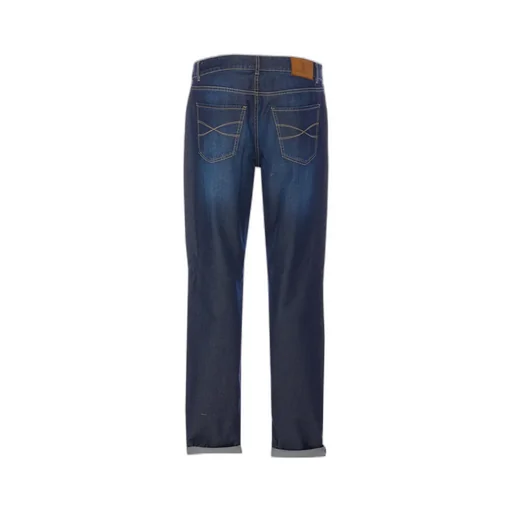 Logo Patch Turn-Up Hem Jeans