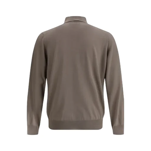 Long Sleeved Knitted Polo Shirt