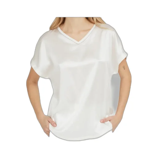V-Neck Satin T-Shirt