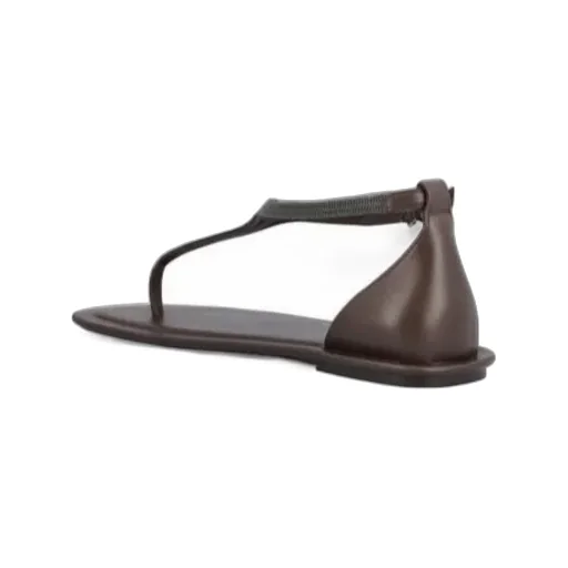 Bead-Detailed Slip-On Sandals