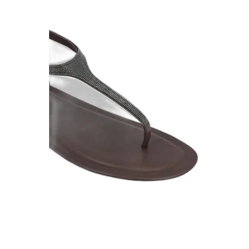 Bead-Detailed Slip-On Sandals