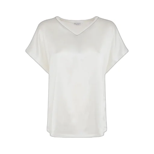 V-Neck Satin T-Shirt