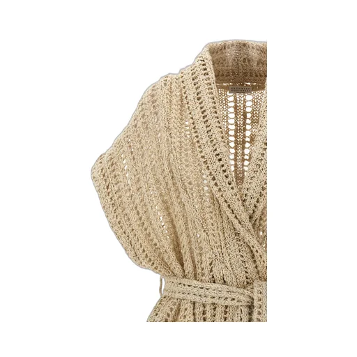 Tied-Waist Knitted Cardigan