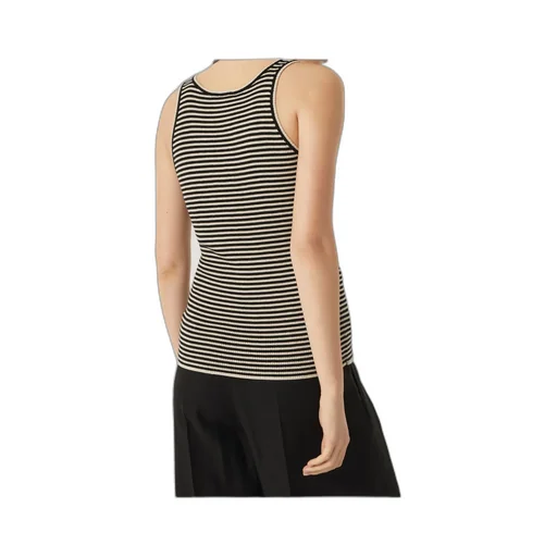 Striped Sleeveless Knitted Top
