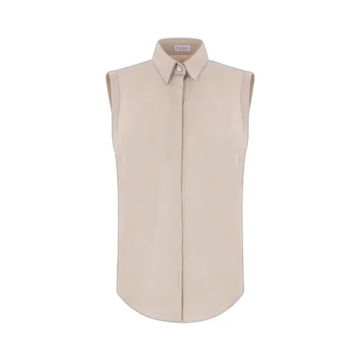 Sleeveless Curved Hem Shirt
