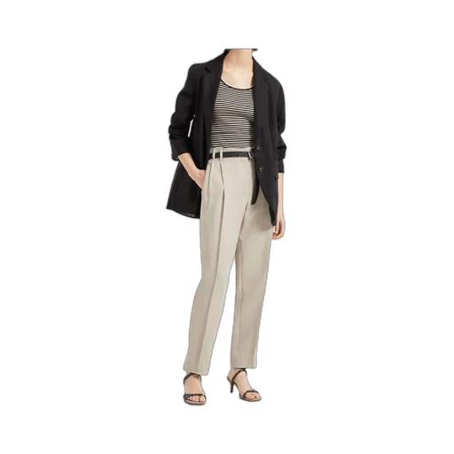 Straight-Leg Pleated Pants