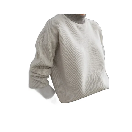 Mock Neck Long Sleeved Knitted Jumper