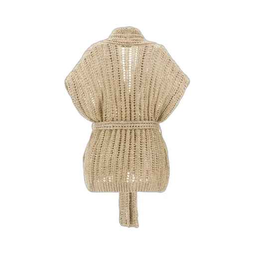 Tied-Waist Knitted Cardigan