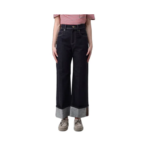 High-Waisted Turn-Up Brim Jeans