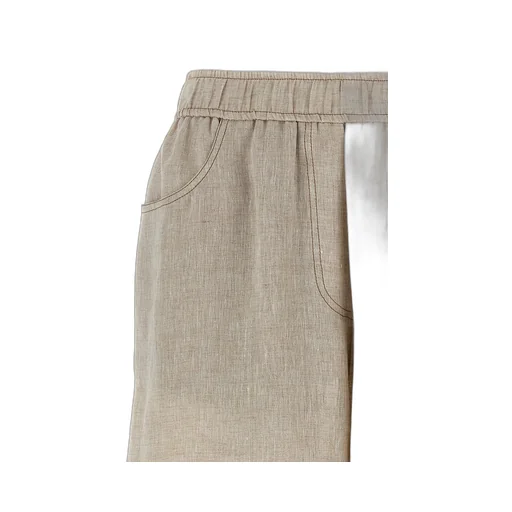 Elasticated Waistband Wide-Leg Trousers