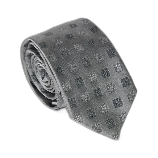 Geometric-Pattern Printed Pointed Tip Tie