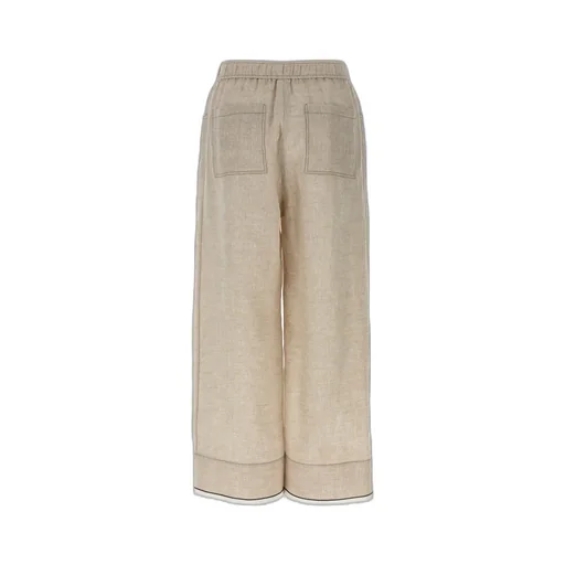 Elasticated Waistband Wide-Leg Trousers