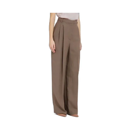 Pleat Detailed Wide-Leg Trousers