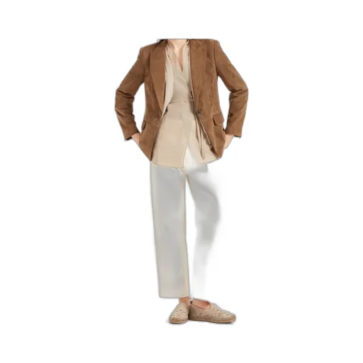 Front Pleat Straight-Leg Trousers