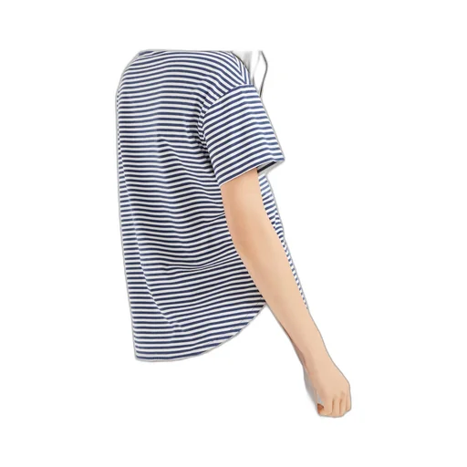 Shiny Pocket Detail Striped Jersey T-Shirt