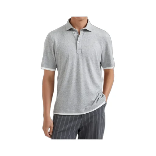 Layered Button-Up Polo Shirt
